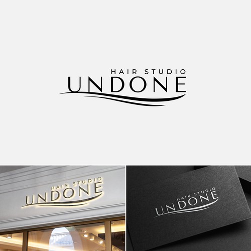 Luxury Hair Salon Logo and business card design Diseño de IdeaplaneStudio ✅