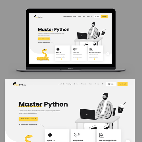 Educational and mentoring platform about the Python programming language Design réalisé par anna.uxui