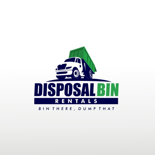 Cartoon-Style Truck Logo Design For Roll off Disposal Bin Rental ...