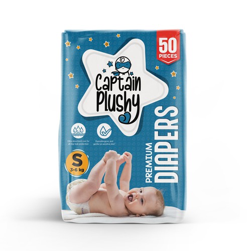 Packaging for playful baby diapers brand Design by M.Siddique