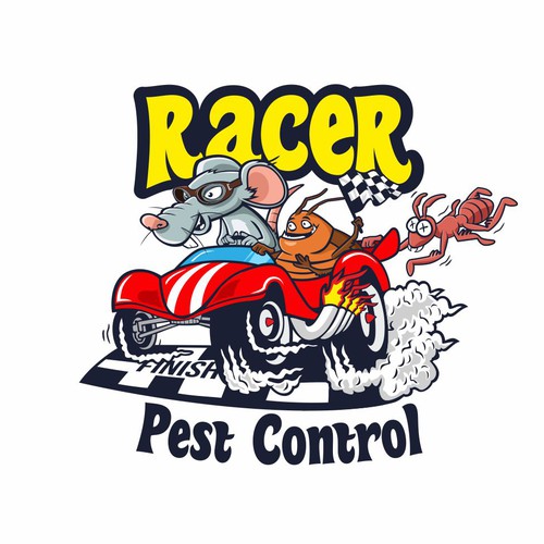 Design a cartoonish "Racing Pest at finish line" to promote our new pest control company Design by Noessa