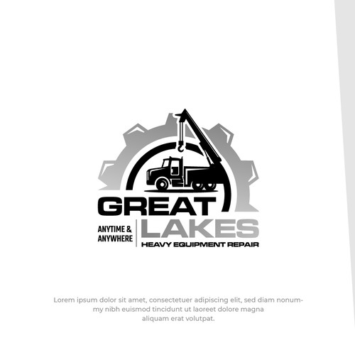 Creative design for heavy equipment repair in the state of Michigan Design by MotionPixelll™