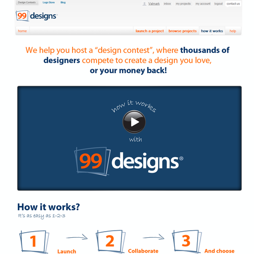 Redesign the “How it works” page for 99designs Diseño de Valmark