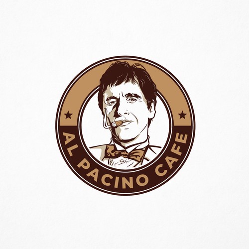 Logo for a high end Italian coffee shop with an Al Pacino theme. Réalisé par Sanoja DSG