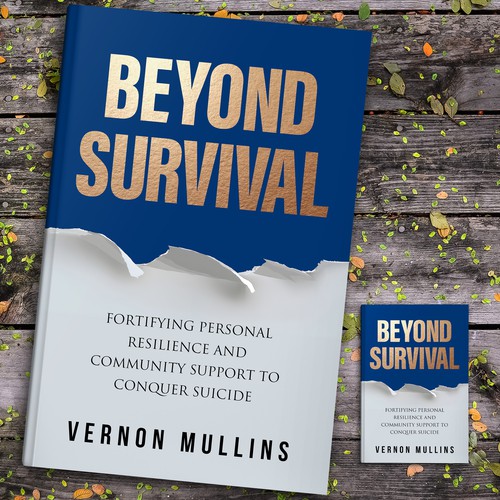 Create a powerful book cover representing resilience & survival in the context of suicide prevention Design by ~99~