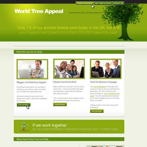 Web page for the  "World Tree Appeal" Design by jimreimer