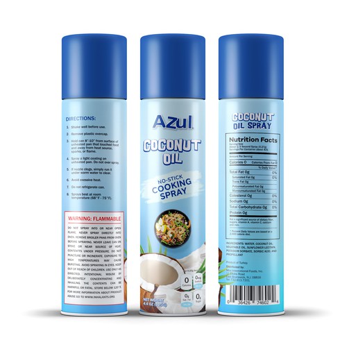 Create Product Extension for Azul Coconut Product - Azul Coconut Oil Spray Design by TUNSAY