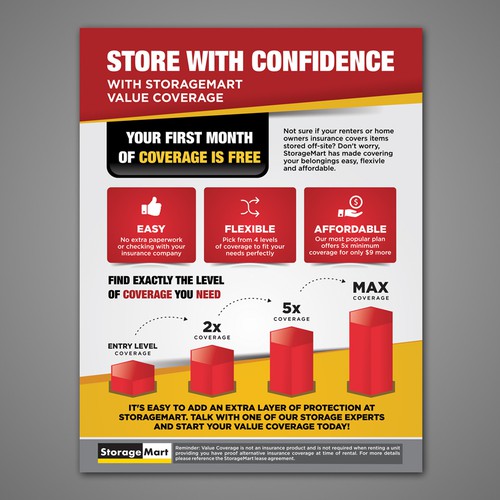 International Use StorageMart Value Coverage Flyer Postcard, flyer or