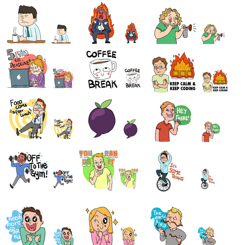 Create cool Emoji-Stamps for an awesome Business Chat Design by ktoons