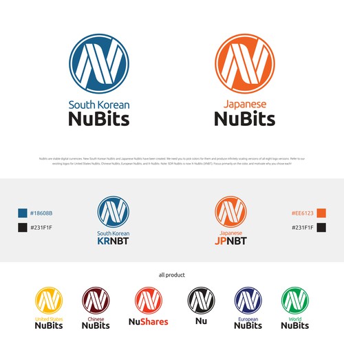 Vectorize logo and pick colors of new NuBits for South Korea and Japan Design by megawon®