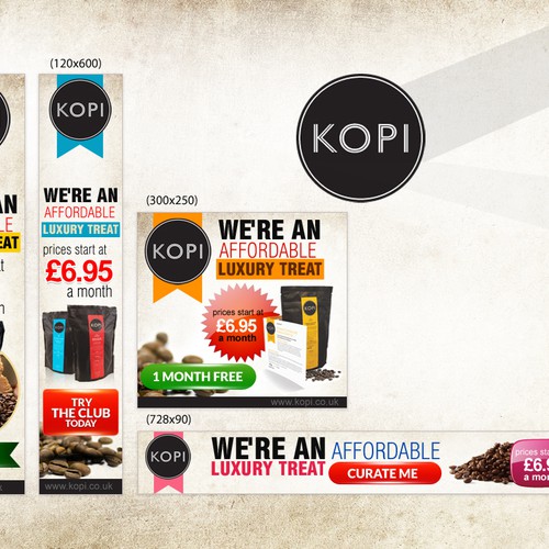 Display Ads for the brand new Kopi Coffee Explorer Club Design by ADMAXCREATIONS