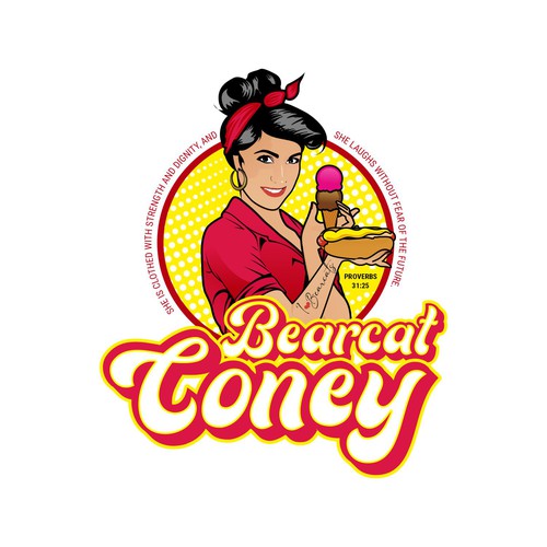 G-Rated Cartoon PinUp Girl girl logo for Retro Coney Hotdog restaurant Design by MALATHY
