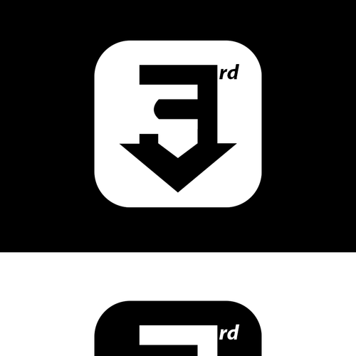 Create a black on white icon/button to represent "3rd button down" Design by 1lya2 ™