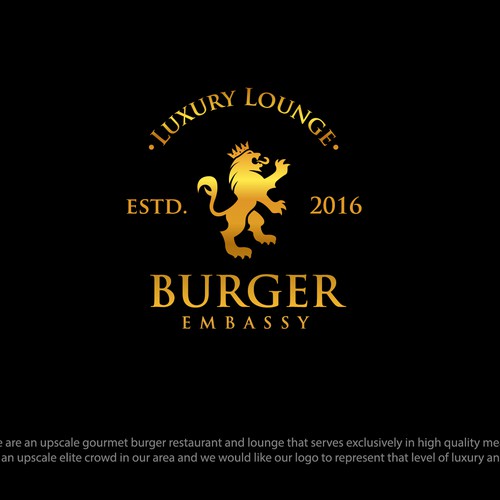 Luxury Lounge and Gourmet Burger Restaurant Logo | Logo design contest