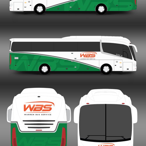 Charter Bus Graphics Incorporating Company Logo Competition Design by Kiky Rizki