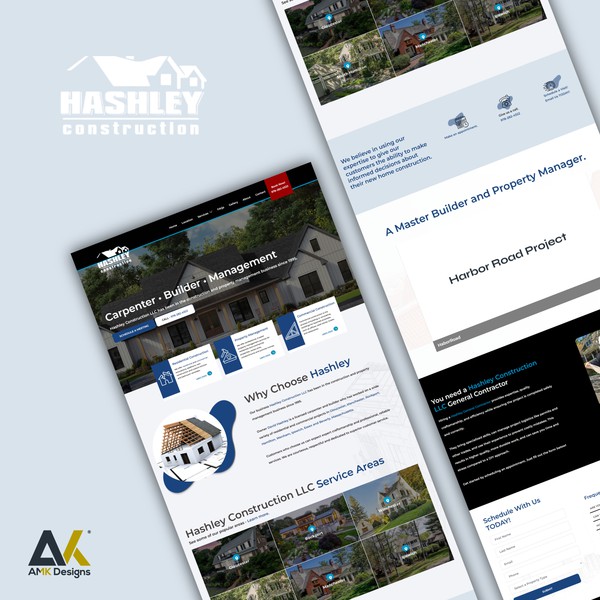 Design by AMK_Designs titled "Construction Company – Website Design"