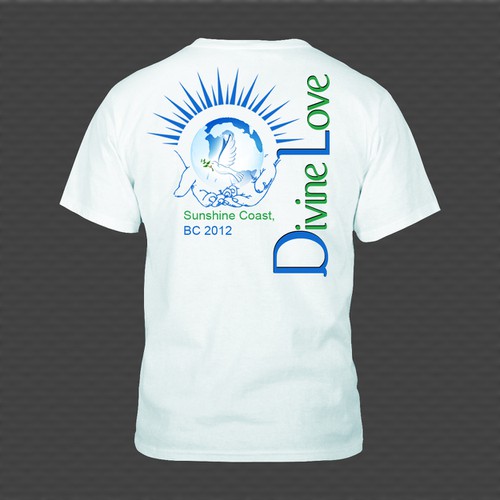 T-shirt design for a non-profit spiritual retreat. Design by D.Creations