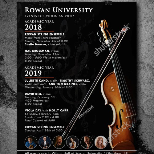 Music Series Poster violin/viola Design by Ladybugs design