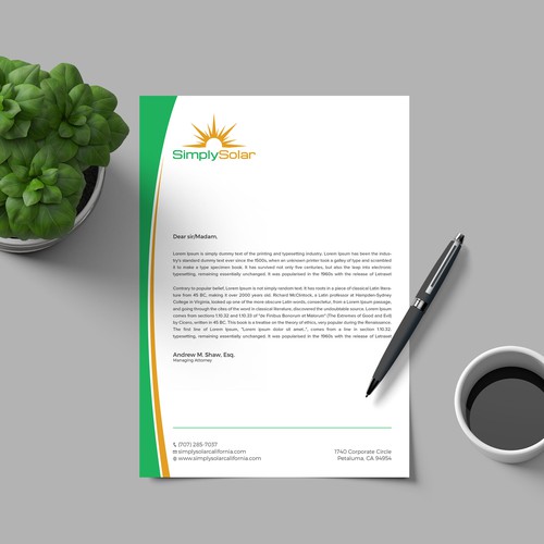 "Renewable Energy Company Letterhead" Design by RENEXIT