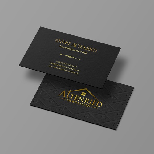 Meaningful and luxurious business card in black and gold