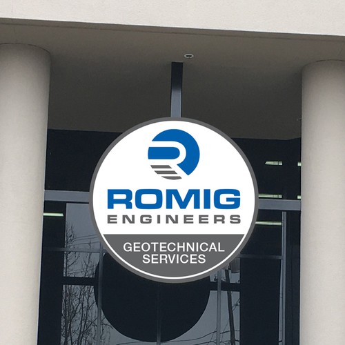 Circular Building Sign for Engineering Company Design by SoftSkills