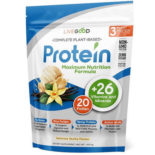 ***GUARANTEED PRIZE*** - LABEL DESIGN for Protein Powder -*****NEW***** Design by JOHN's_AlphaCreation