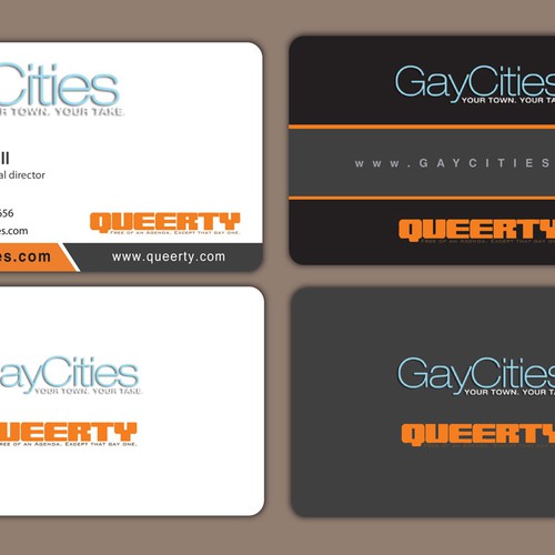 Create new business card design for GayCities, Inc., which runs Queerty.com and GayCities.com,  Diseño de Zewal