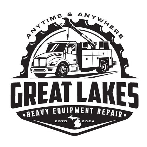 Creative design for heavy equipment repair in the state of Michigan Design by STEP FORWARD