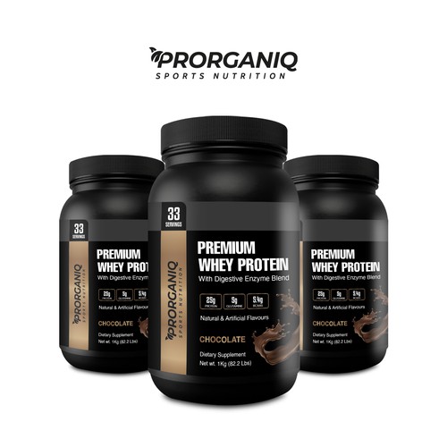 Need A Premium Label Design for Whey Protein Supplement-ontwerp door creationMB