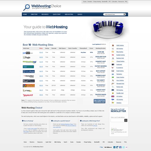 Redesign WebHostingChoice.com Design by Fahad Aziz awan