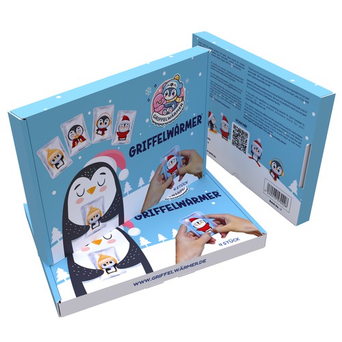 Package design for a set of 4 hand warmers Design by By_B