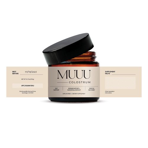 Design an aesthetic label for our Colostrum Product Design von rh.space