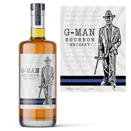 G-Man Whiskey Is seeking a distinctive design for our new brand. Design by sam2305