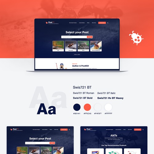 Exciting and fun web design for pest control website Design by Roche 2020