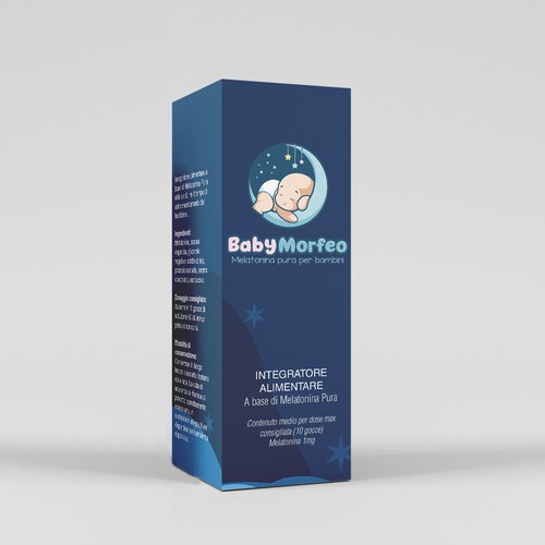 Baby Morfeo -Melatonina per Bambini -  Melatonin Supplement for kids Box and label design Design by Caproche