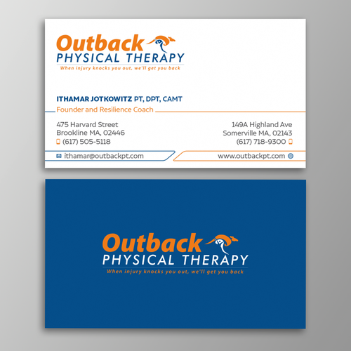 Business card for 2 clinic physical therapy office Design by Design sp