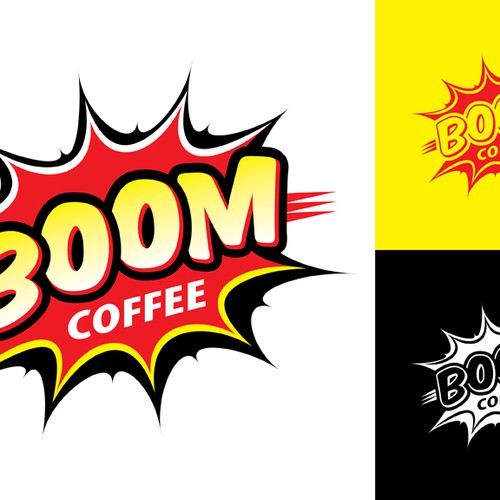 logo for Boom Coffee Design by man vs design