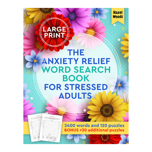 Anxiety relief word search book, Book cover contest