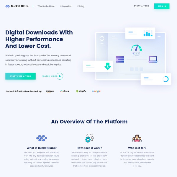 Bucket Blaze Landing Page Design