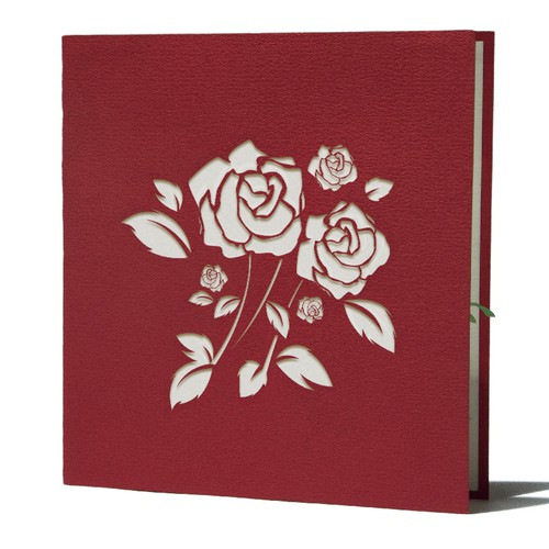 Create floral cover art for a beautiful paper floral pop-up greeting card Design by Wfemme