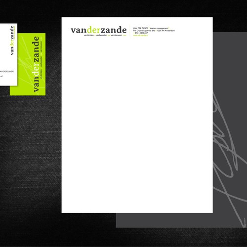 stationery for Van der Zande Diseño de jessica marie