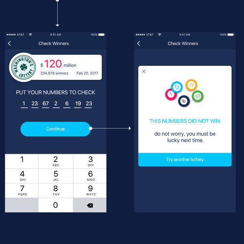 Diseño de Design of a lottery app de Olha Uzhykova