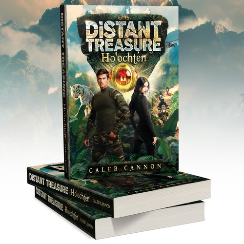 Fiction Book Cover for a Vibrant Jungle Adventure Design by roppix