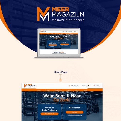 Creative website templates for a leading pallet racks company_ Meermagazijn Design by Adventix