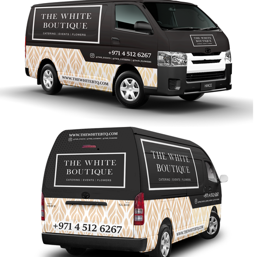 The white boutique vehicle branding Car truck or van wrap contest 99designs