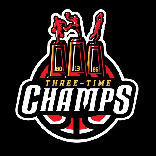 Basketball Logo for Team 'Three-Time Champs' - Your Winning Logo Featured on Major Sports Network Design by JDRA Design