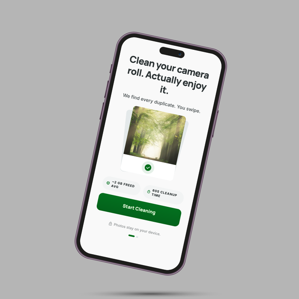 Design a minimal app that makes deleting photos feel satisfying