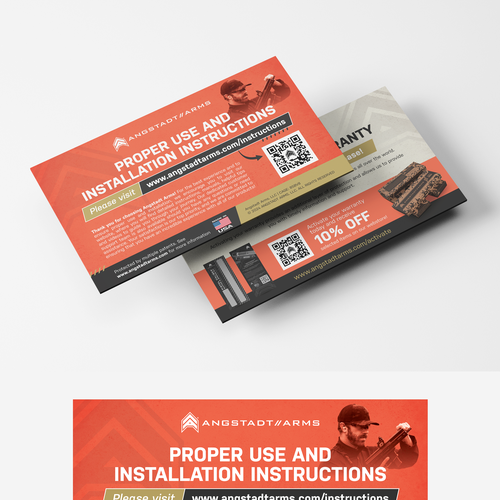 Warranty activation flyer for gun company (postcard) Design by vcreatived