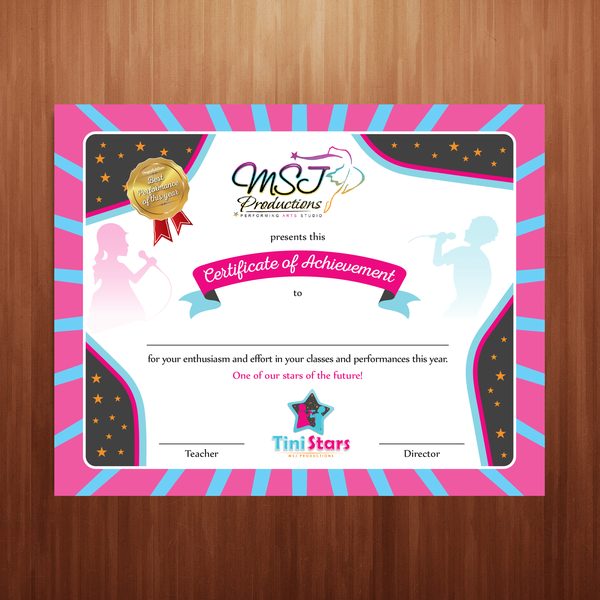 Creating a Dance Studio Certificate of Acheivement