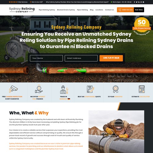 ⭐ SYDNEY PLUMBING COMPANY NEEDING FRESH NEW WEBSITE Design by Ananya Roy